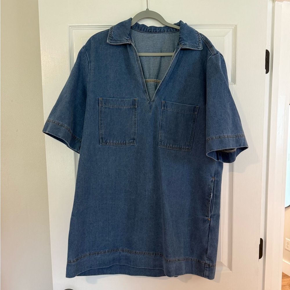 Blue Denim Mini Dress - Picture 2 of 3